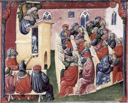 A university class, Bologna (1350s)