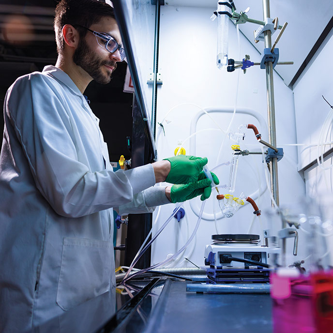 student working in laboratory