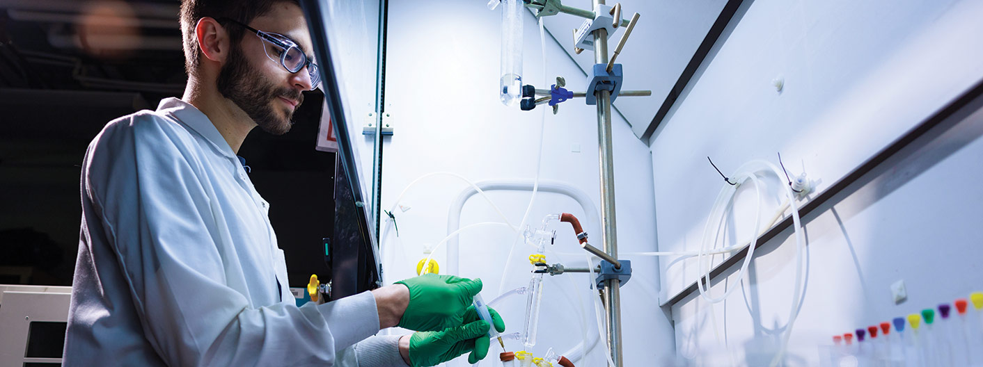 student working in laboratory