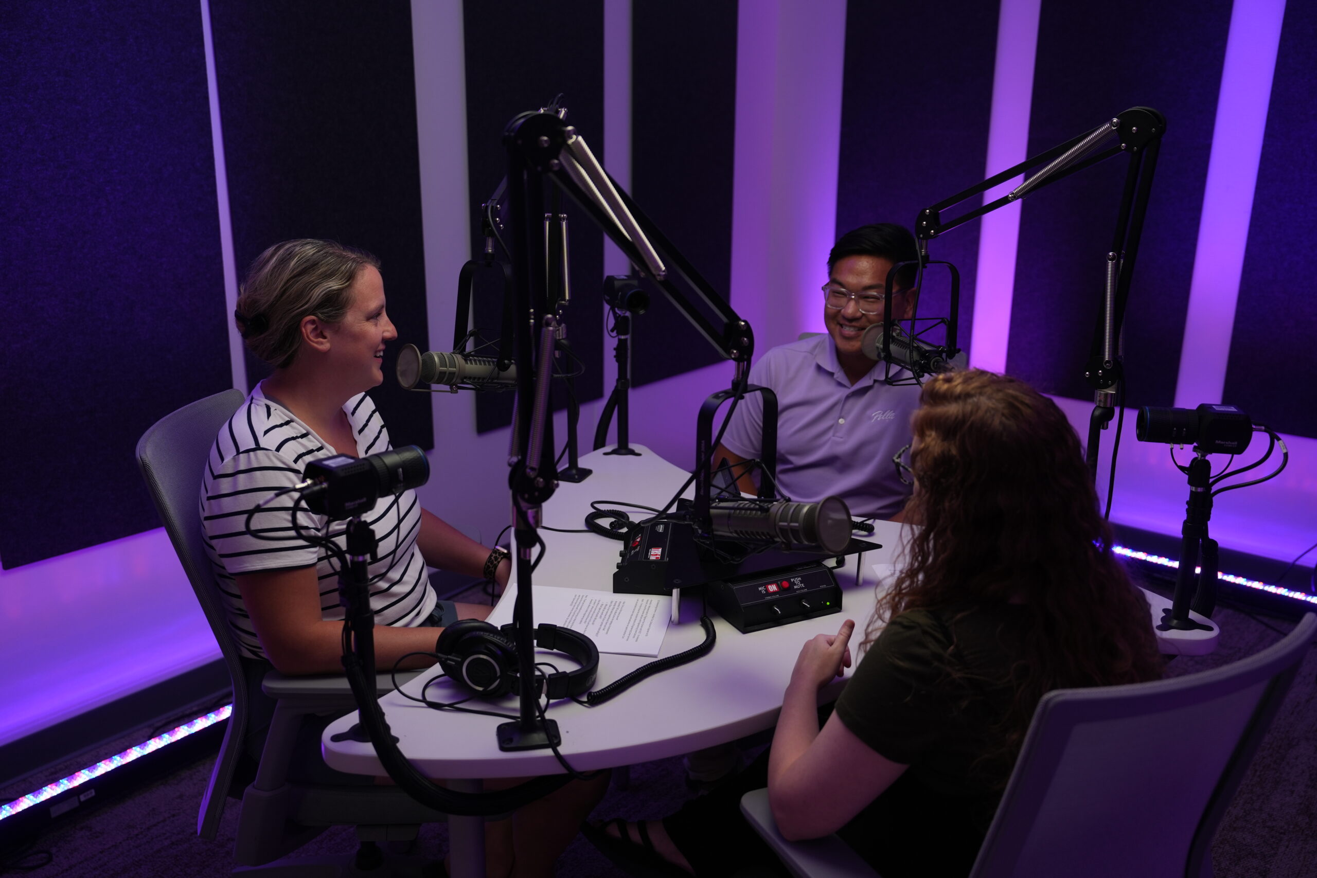 Picture of ECS Staff Conducting a Podcast Recording with a Guest