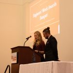 students at formal dinner