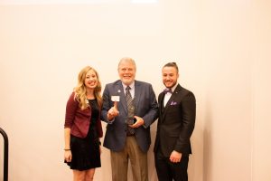 ABE Department chair accepting departmental award.