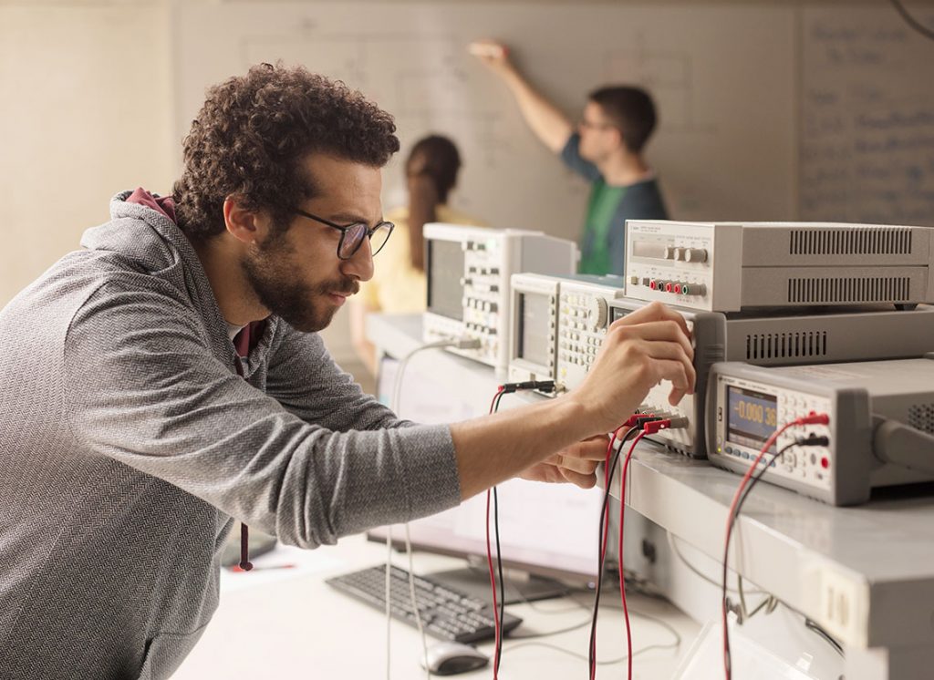Student working in lab