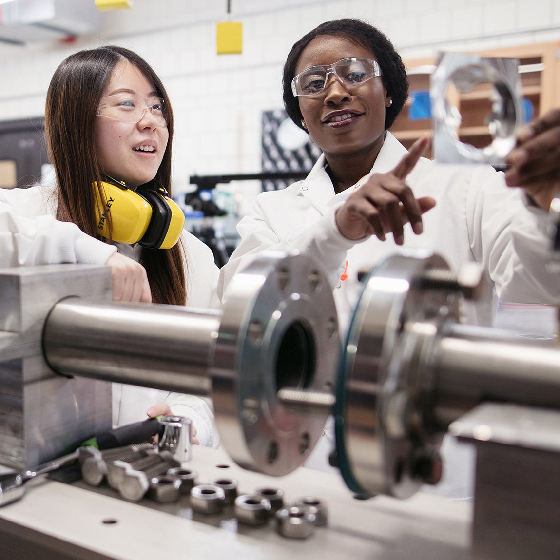 Professor Sarah Bentil with student