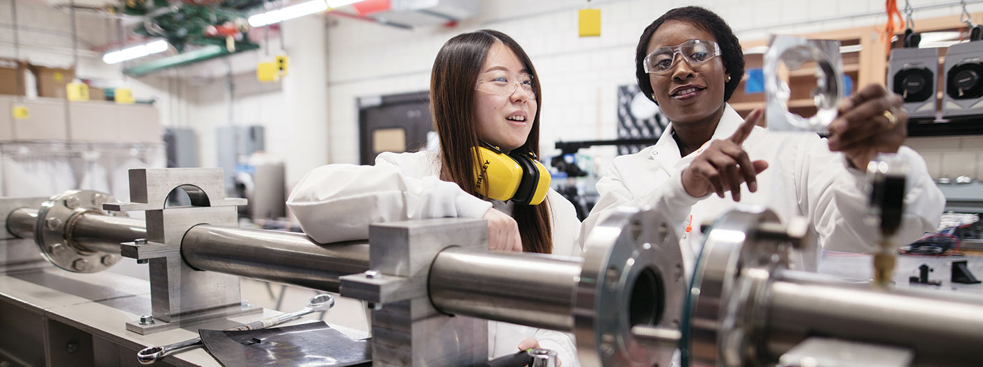 professor and student in lab