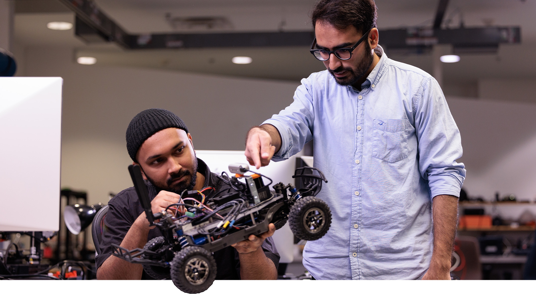 Students collaborate to perfect a robotic vehicle system