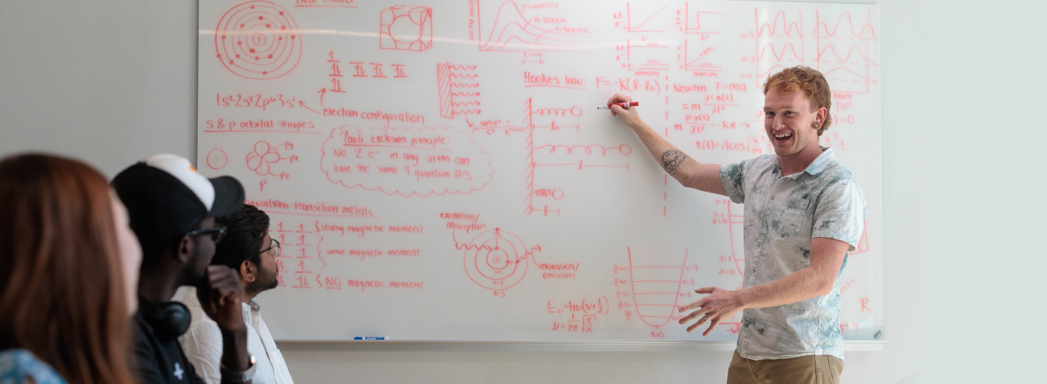Students gather to study engineering theory