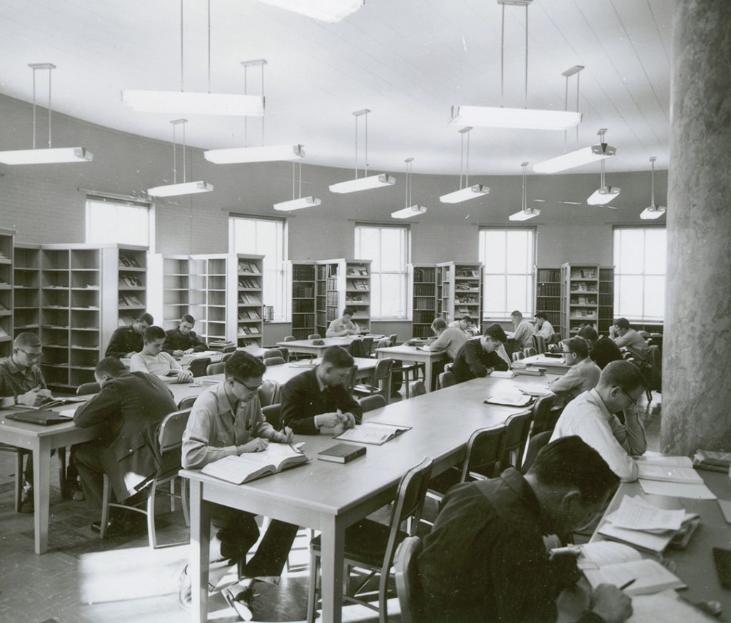 Marston Hall library historical photo