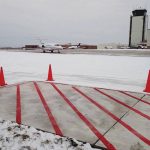 Des Moines International Airport pavement testing area