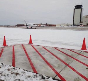 Des Moines International Airport pavement testing area