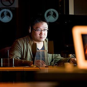 student at computer
