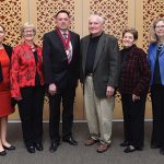 Frank Peters, third from left, an associate professor, was recently named to the C. G. “Turk” and Joyce A. Therkildsen Professorship in Industrial and Manufacturing Systems Engineering