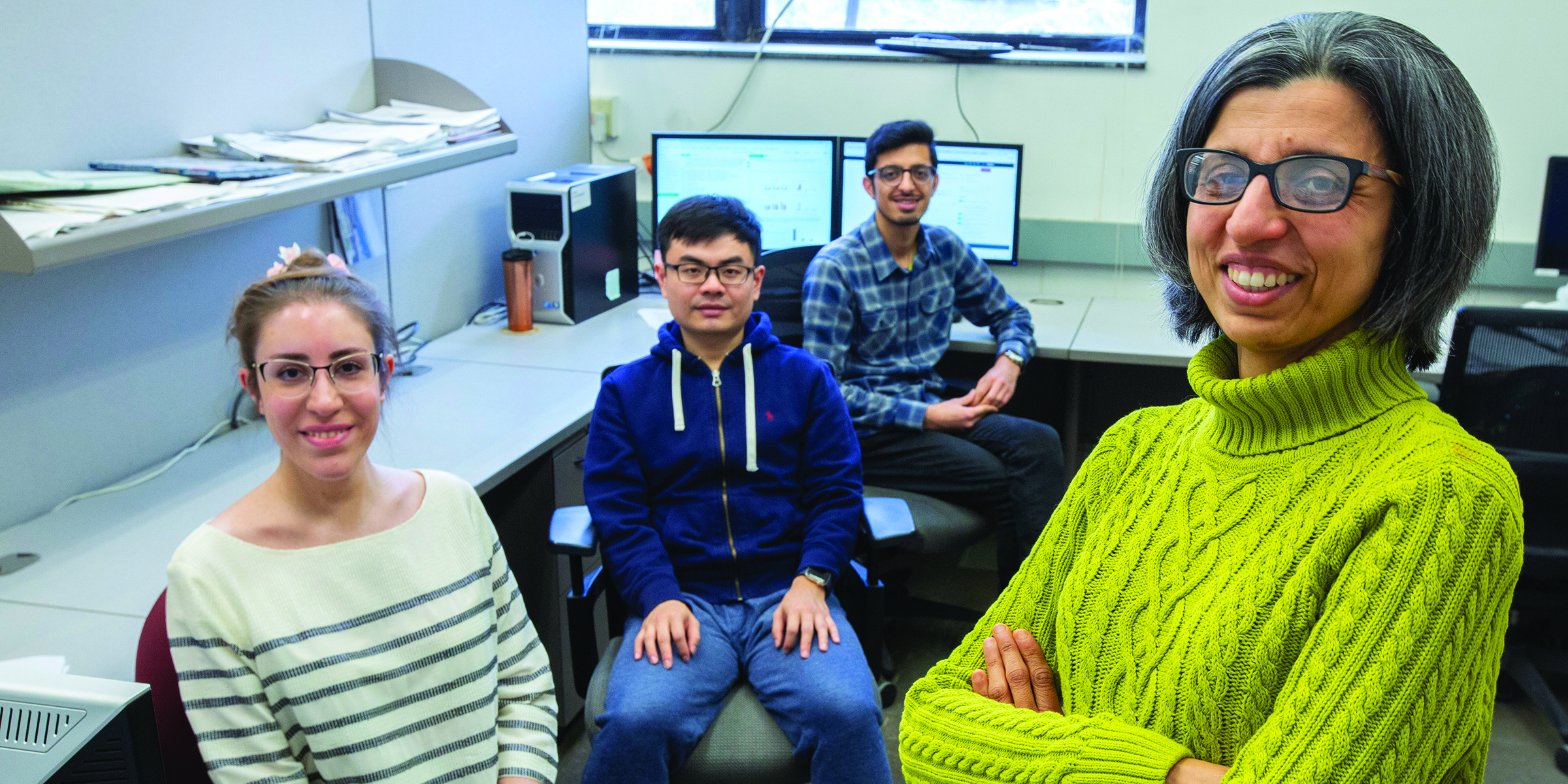 Seyedehsara Nayer, Han Guo and Vahid Daneshpajooh, all graduate students in electrical and computer engineering, and Namrata Vaswani, professor of electrical and computer engineering